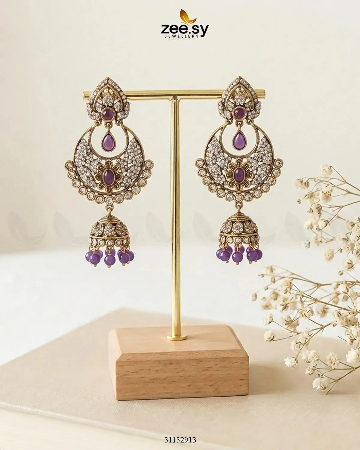 Rich Chandbali Zirconia Earrings