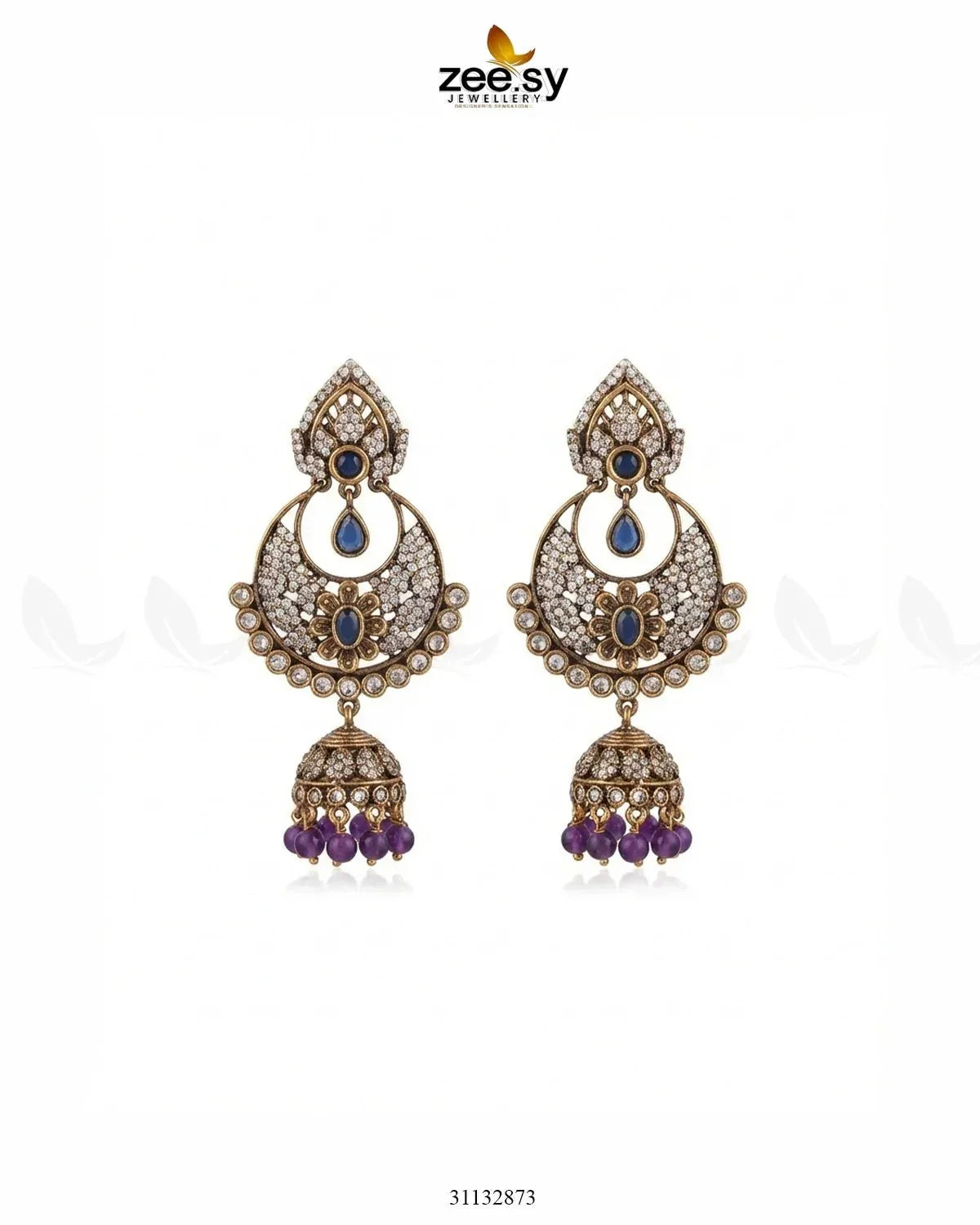 Rich Chandbali Zirconia Earrings