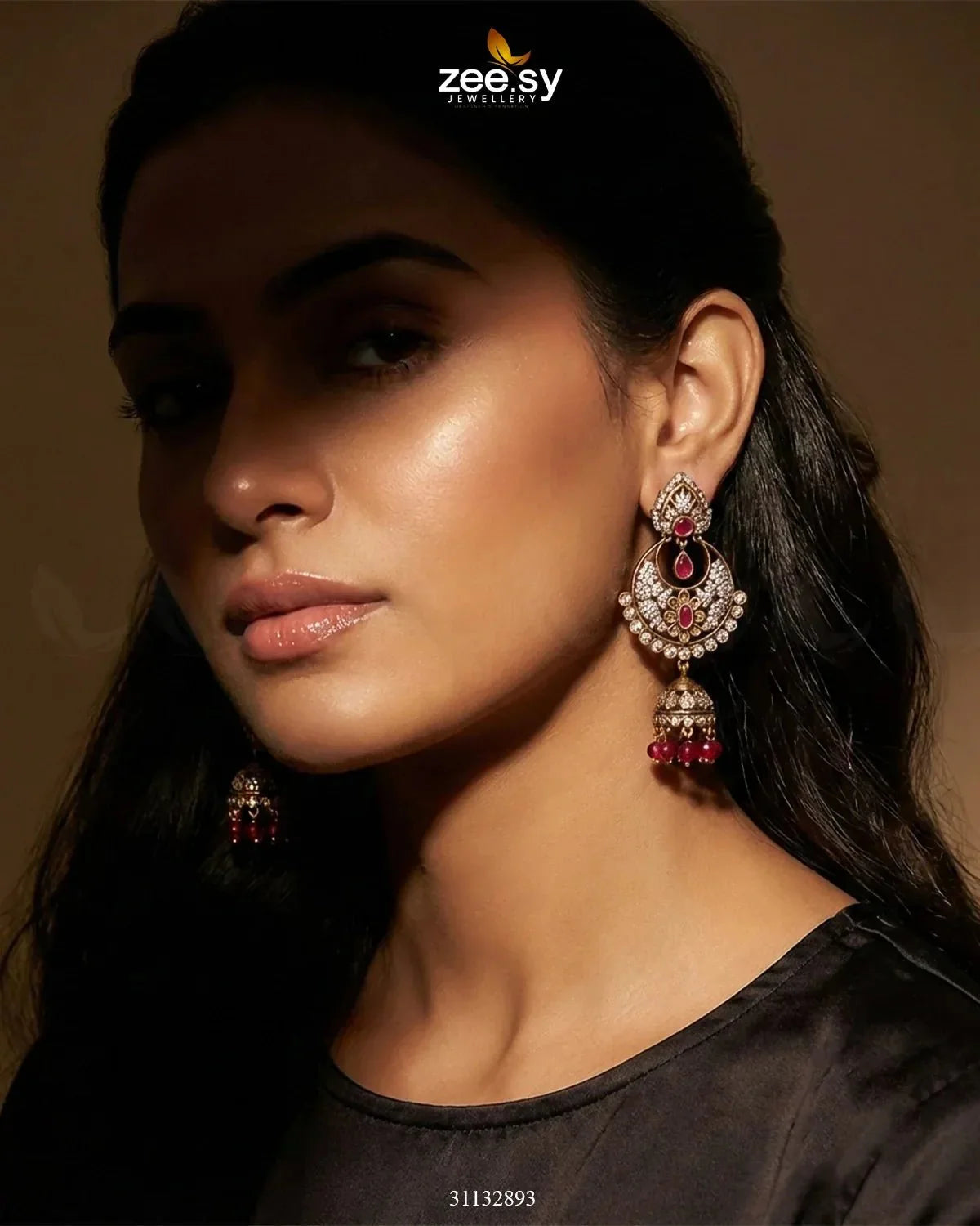 Rich Chandbali Zirconia Earrings