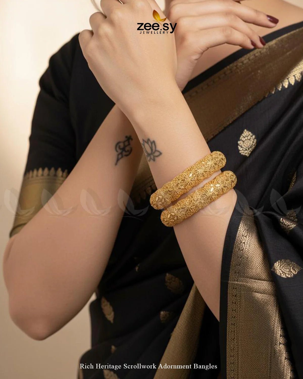 Rich Heritage Scrollwork Adornment Bangles - Zeesy Jewellery