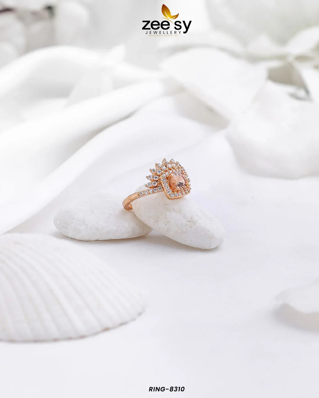 Ring-8310 Champagne - Zeesy Jewellery