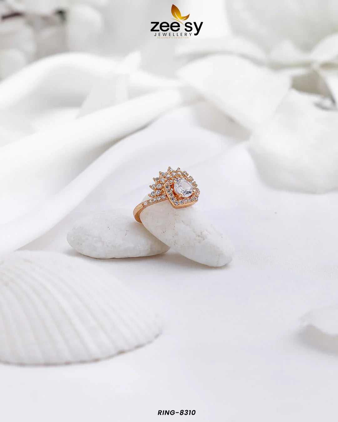 Ring-8310 White - Zeesy Jewellery