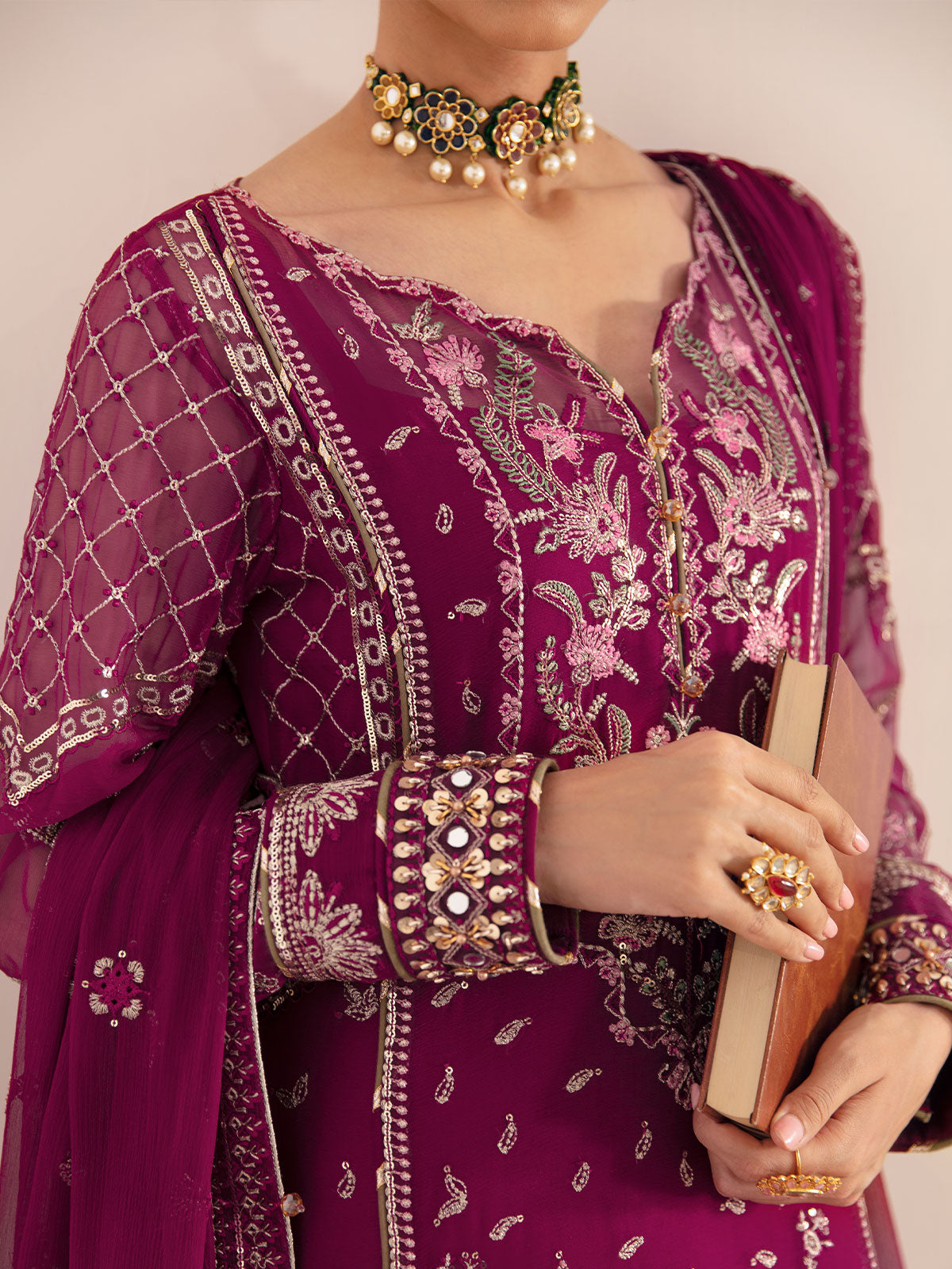 Gulaal Unstitched 3 Piece Emb Chiffon Vol-01 Collection'2023-Roheen GL-EC-23V1-04