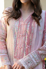 Aylin By Republic Unstitched 3 Piece Emb Lawn Summer Suit-D-08-B-Rosa