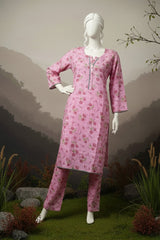 Doriya Luxe By Almeerah Stitched 2 Piece Premium Bana Dora Lawn Collection'2025-Rosy Pink Whisper