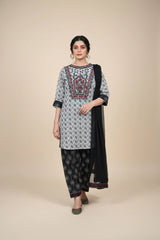Madiha Gohar Stitched 3 Piece Emb Suit-Rouge Blanc
