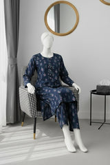 Lush Aura By Almeerah Stitched 2 Piece Premium Bana Dora Lawn Collection'2025-Royal Azure Bliss