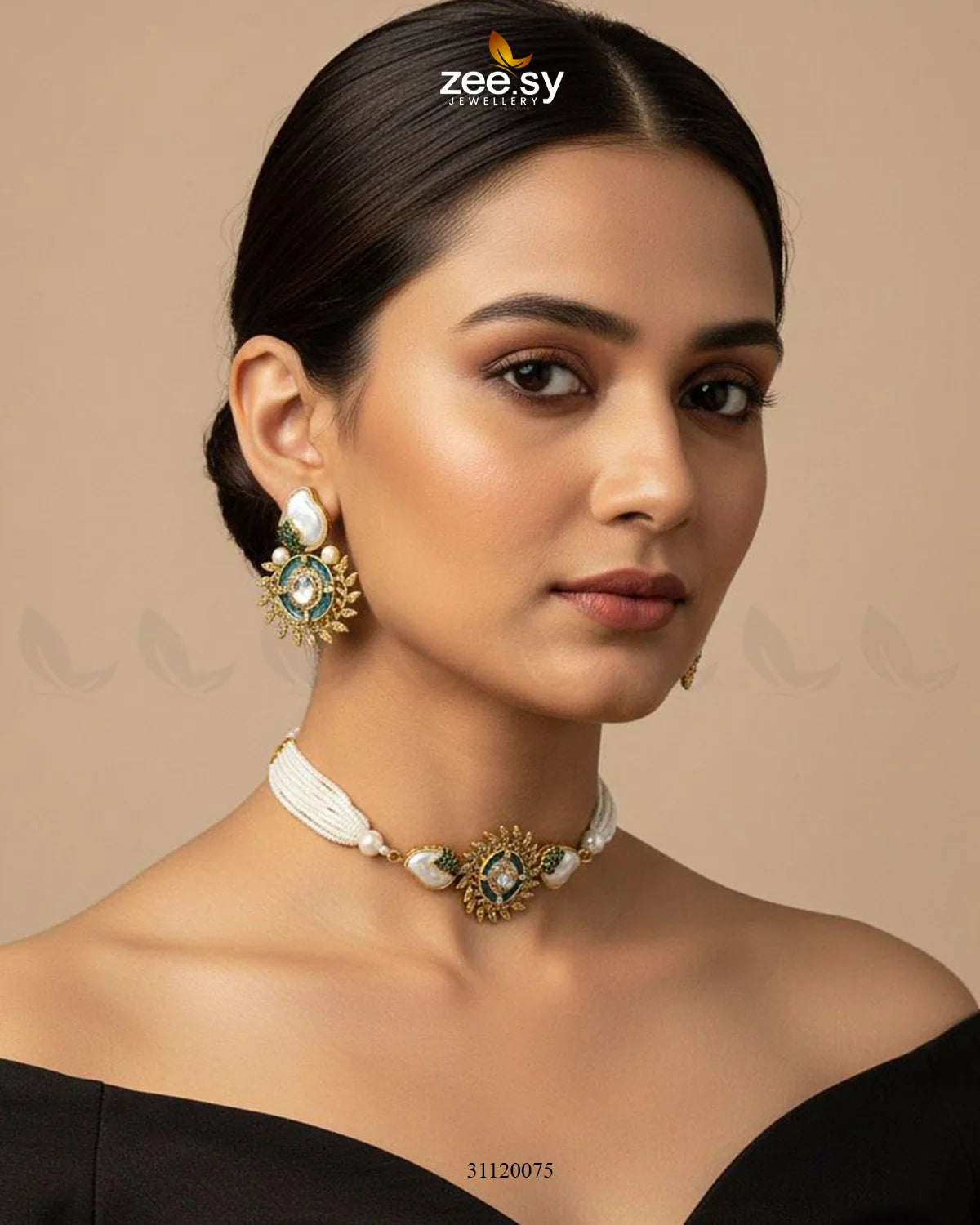 Royal Darbar Choker Set Green - Zeesy Jewellery