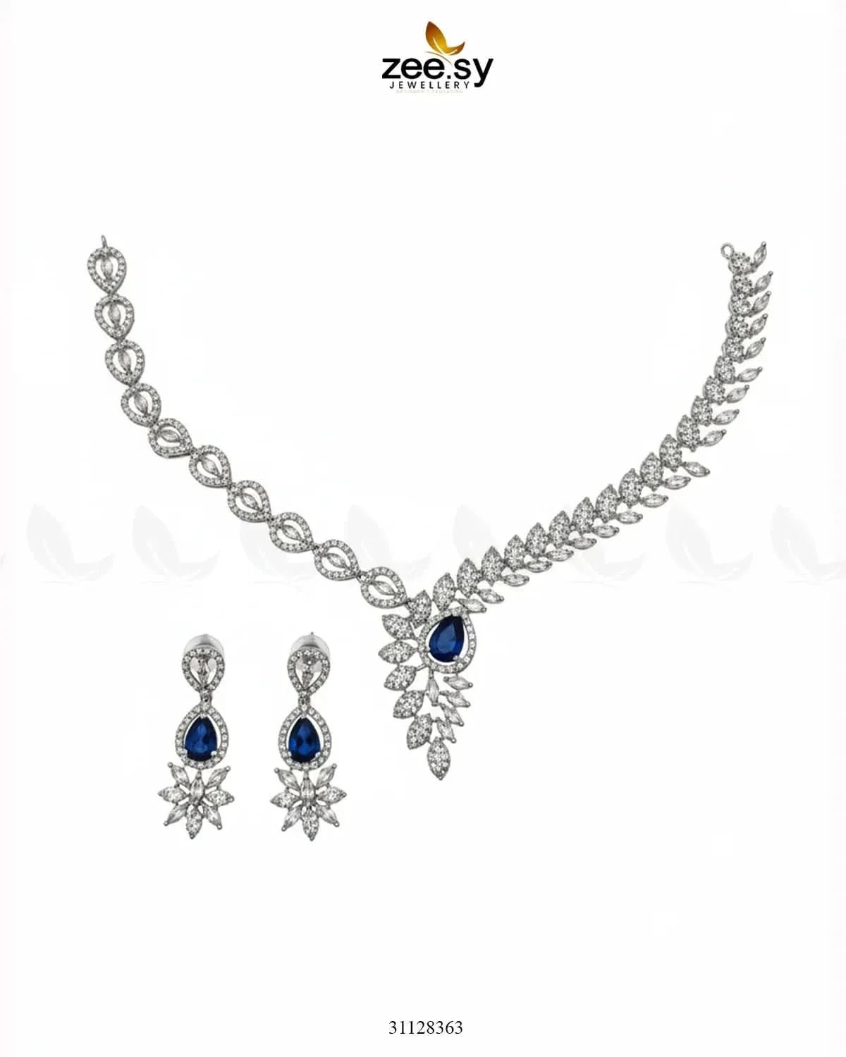 Royal Floral Zirconia Necklace Set