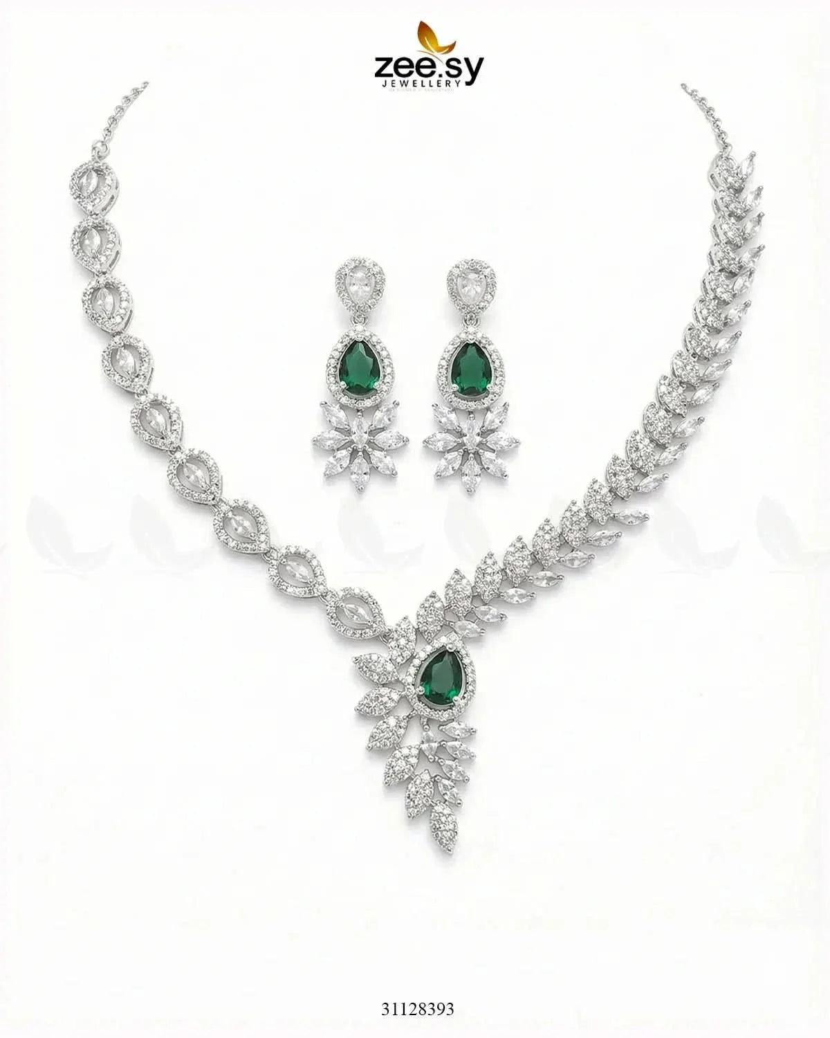 Royal Floral Zirconia Necklace Set