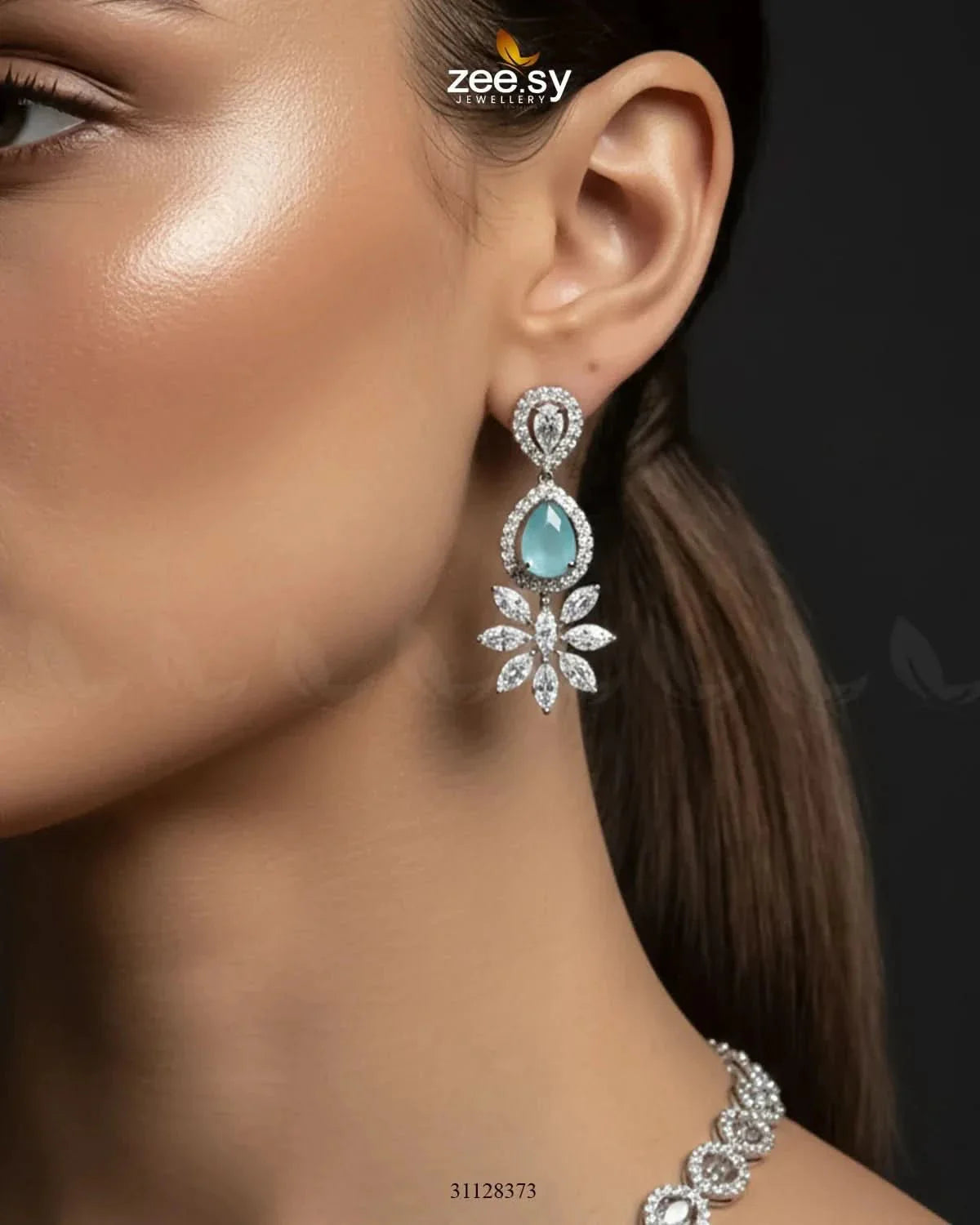 Royal Floral Zirconia Necklace Set