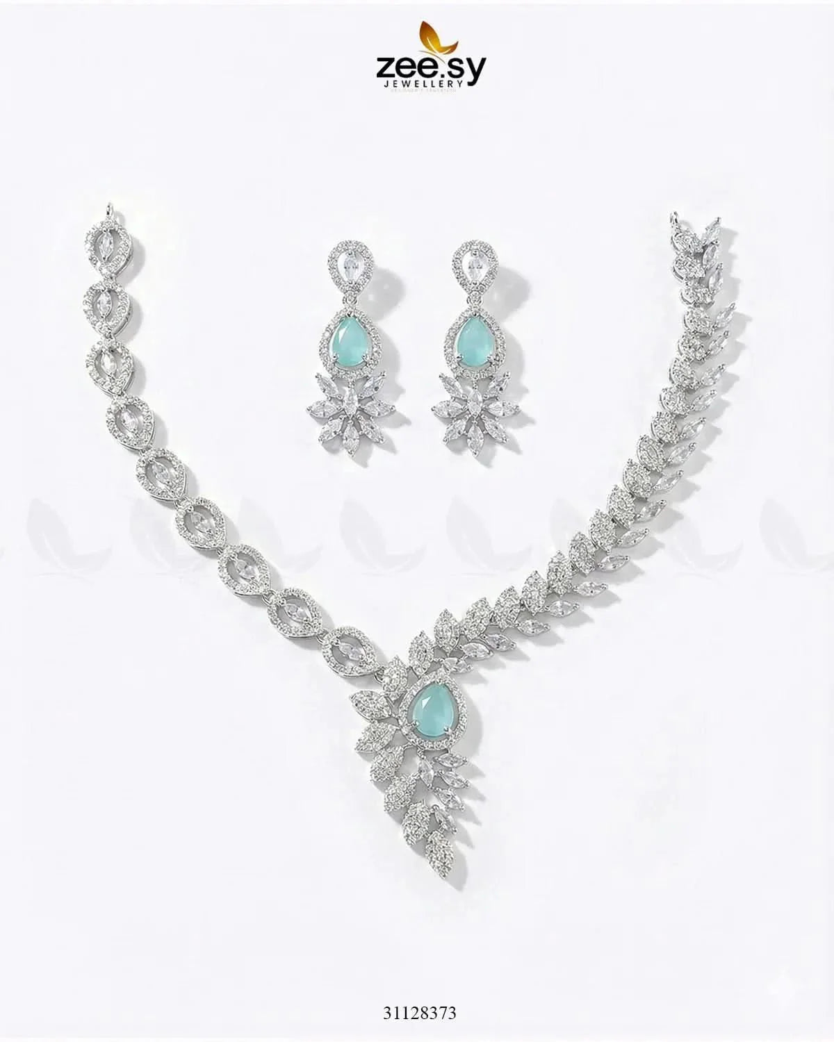Royal Floral Zirconia Necklace Set