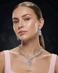 Royal Floral Zirconia Necklace Set