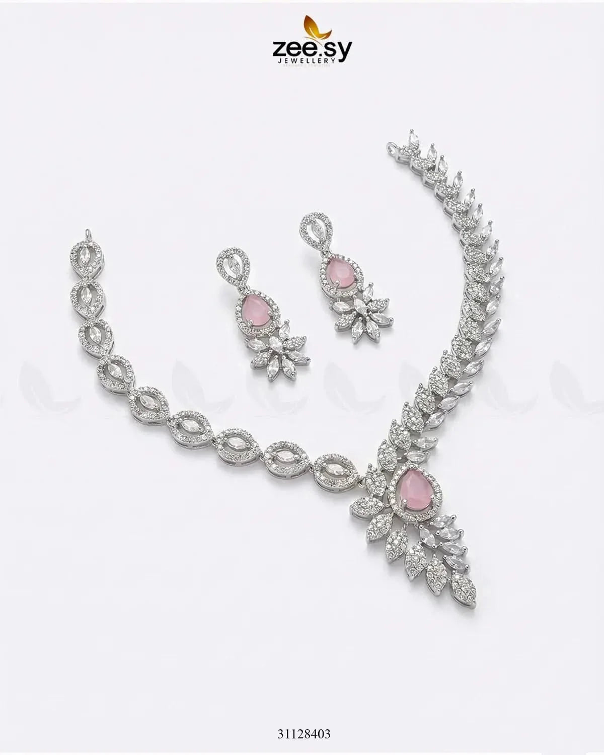 Royal Floral Zirconia Necklace Set