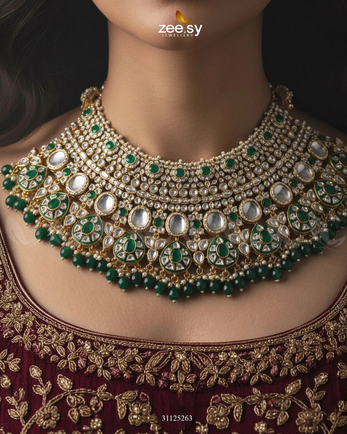 Royal Intricate Crystal Bridal Set - Zeesy Jewellery