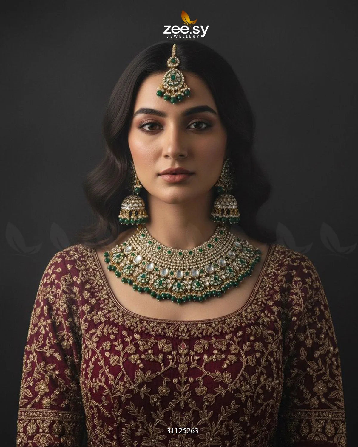 Royal Intricate Crystal Bridal Set - Zeesy Jewellery