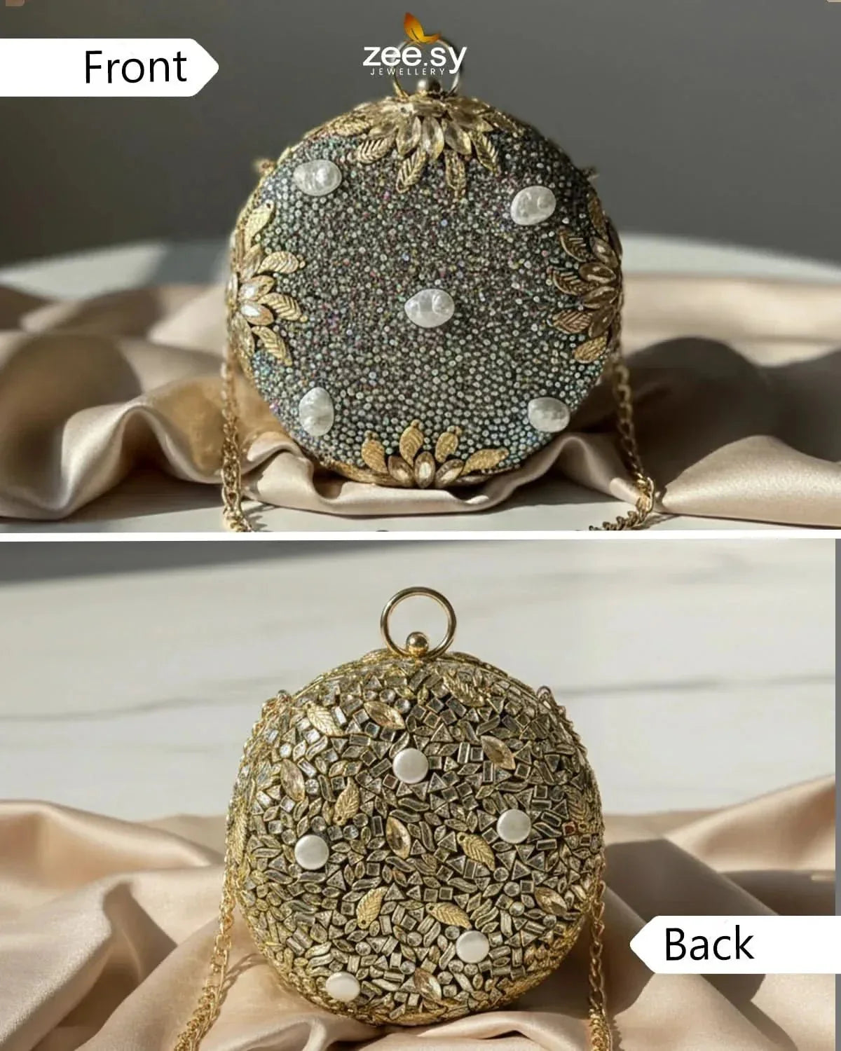 Royal Leaf's Rhinestone Clutch Bag