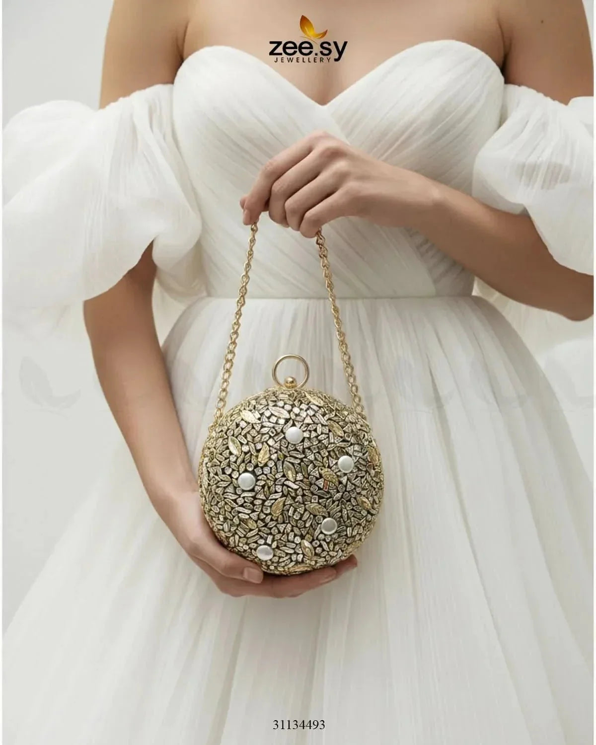 Royal Leaf's Rhinestone Clutch Bag
