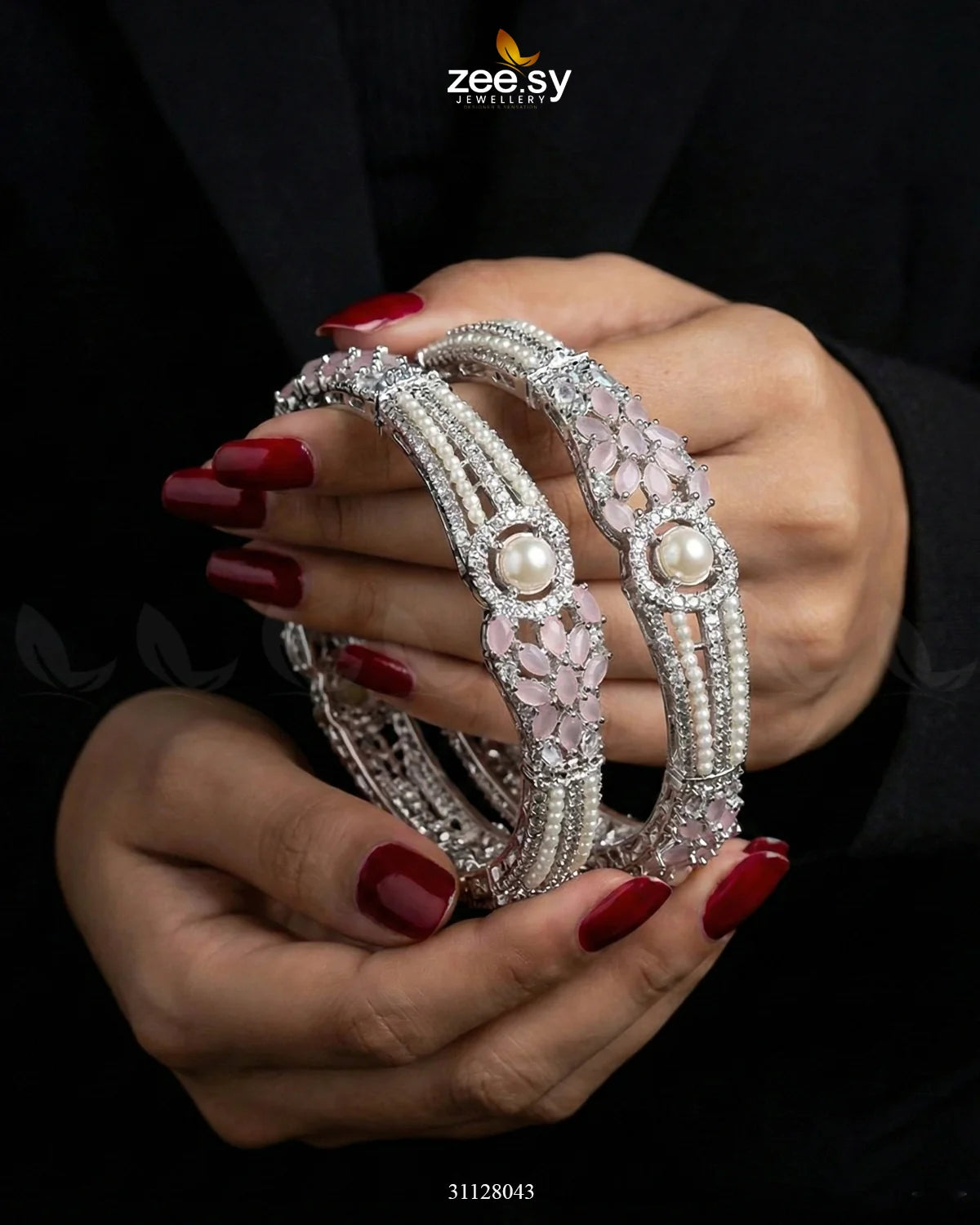 Royal Neel Cluster Pave Bangles - Zeesy Jewellery