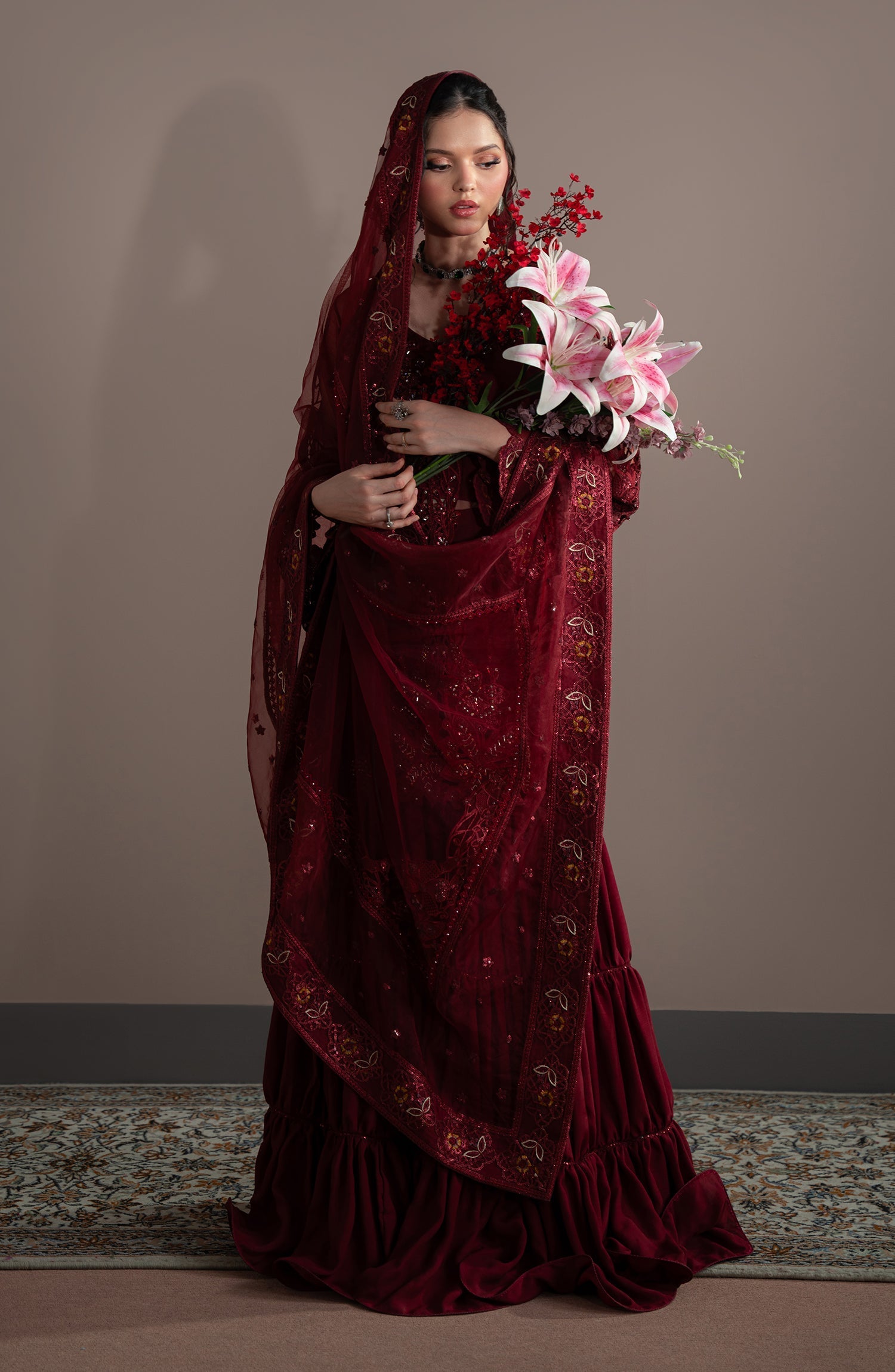 Elvin By Fabiha Fatima Unstitched 3 Piece Formals Collection'2025-Rubeia