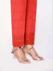 Sada Bahar Stitched Chikankari Emb Pret Cotton Trouser Suit-TR-CK-Rust