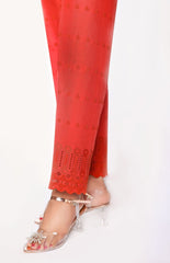 Sada Bahar Stitched Chikankari Emb Pret Cotton Trouser Suit-TR-CK-Rust