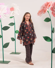 Sprinkles Stitched 2 Piece Kids Khaddar Collection-Rust Bloom
