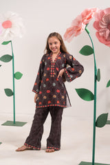 Sprinkles Stitched 2 Piece Kids Khaddar Collection-Rust Bloom