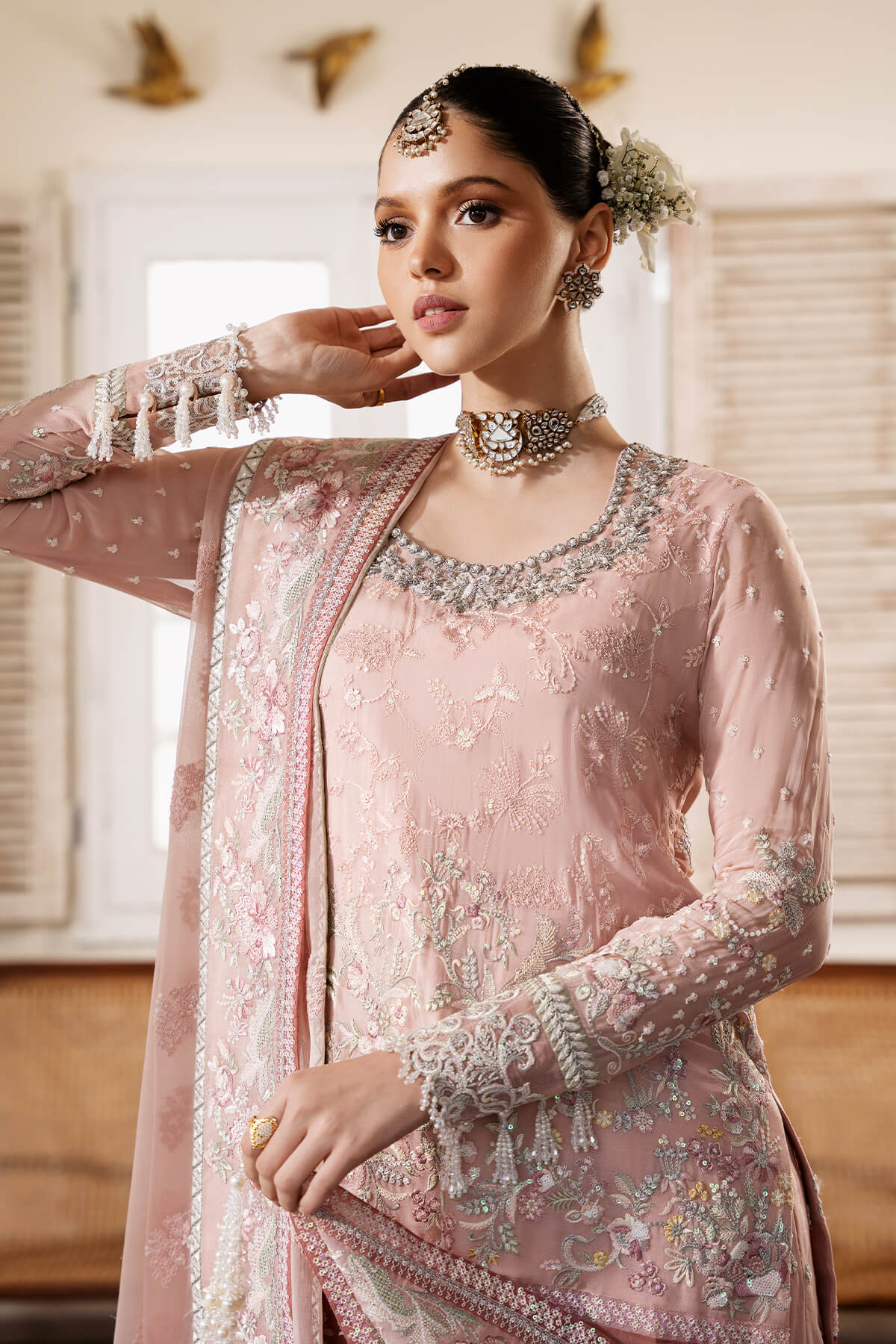 Muse By Serene Unstitched 3 Piece Luxury Festive Chiffon Collection'2025-S-1080 Rosee