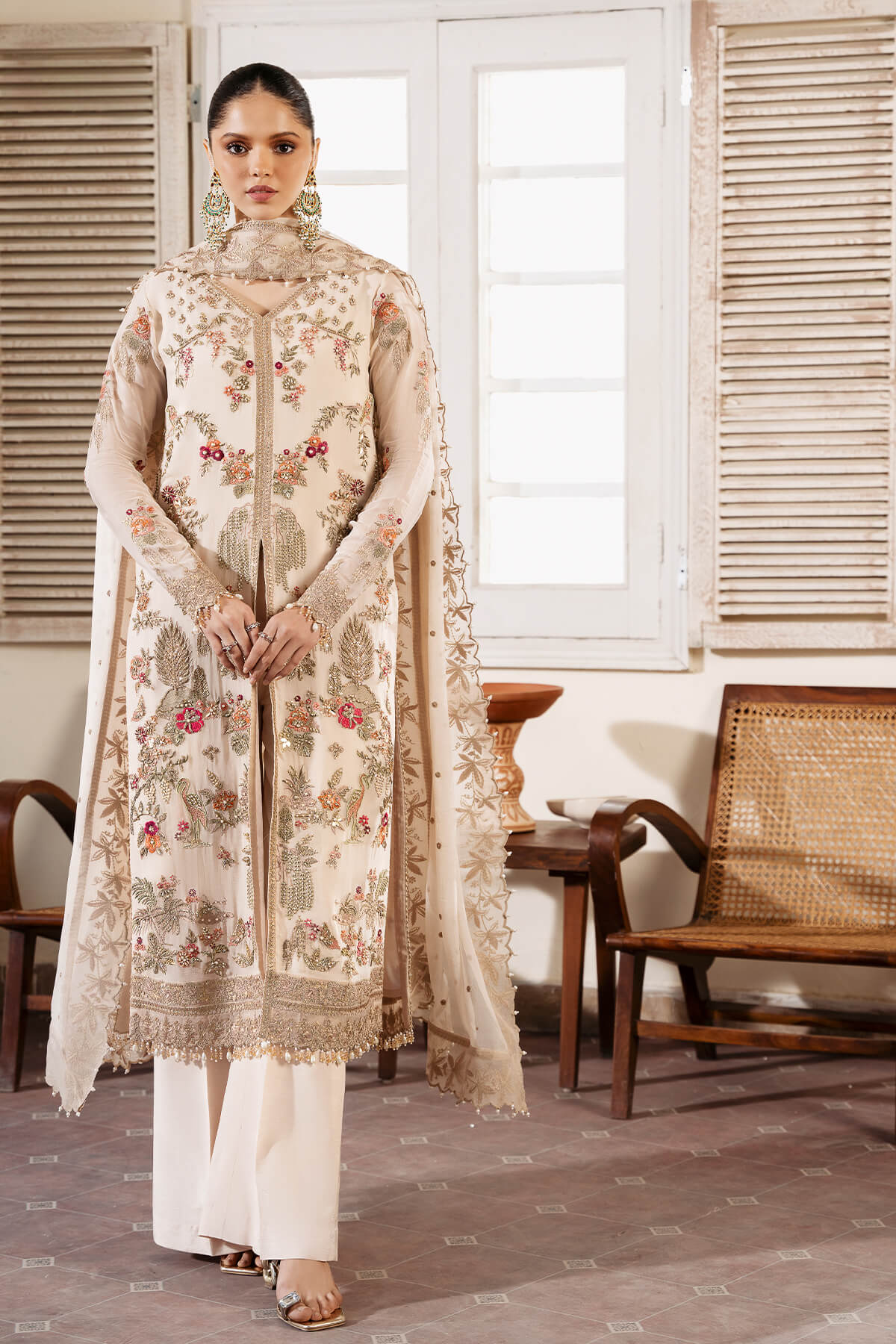 Muse By Serene Unstitched 3 Piece Luxury Festive Chiffon Collection'2025-S-1081 Perle