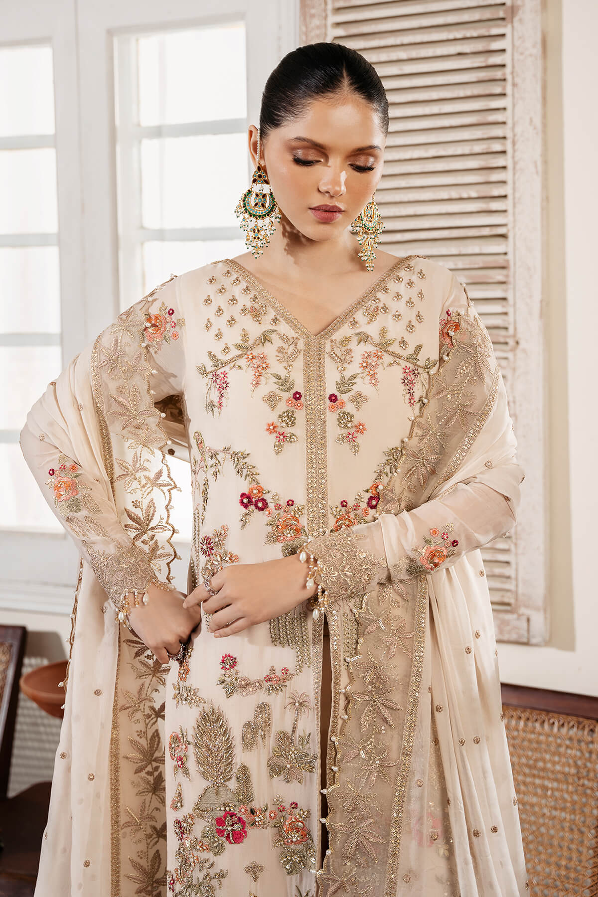 Muse By Serene Unstitched 3 Piece Luxury Festive Chiffon Collection'2025-S-1081 Perle