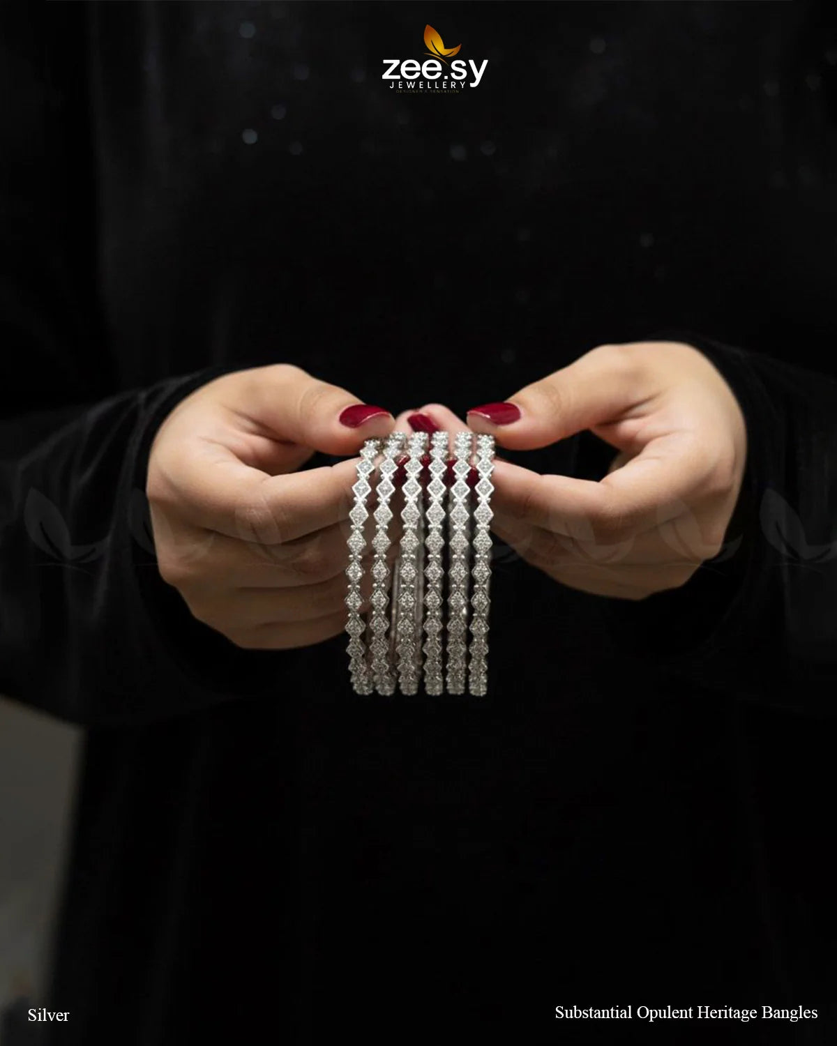 Substantial Opulent Heritage Bangles - Silver - Zeesy Jewellery