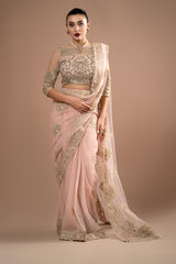 Lumiere By Imrozia Stitched 3 Piece Luxury Saree Collection'2025-S.S 01 Rose Clair