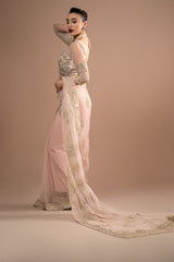 Lumiere By Imrozia Stitched 3 Piece Luxury Saree Collection'2025-S.S 01 Rose Clair