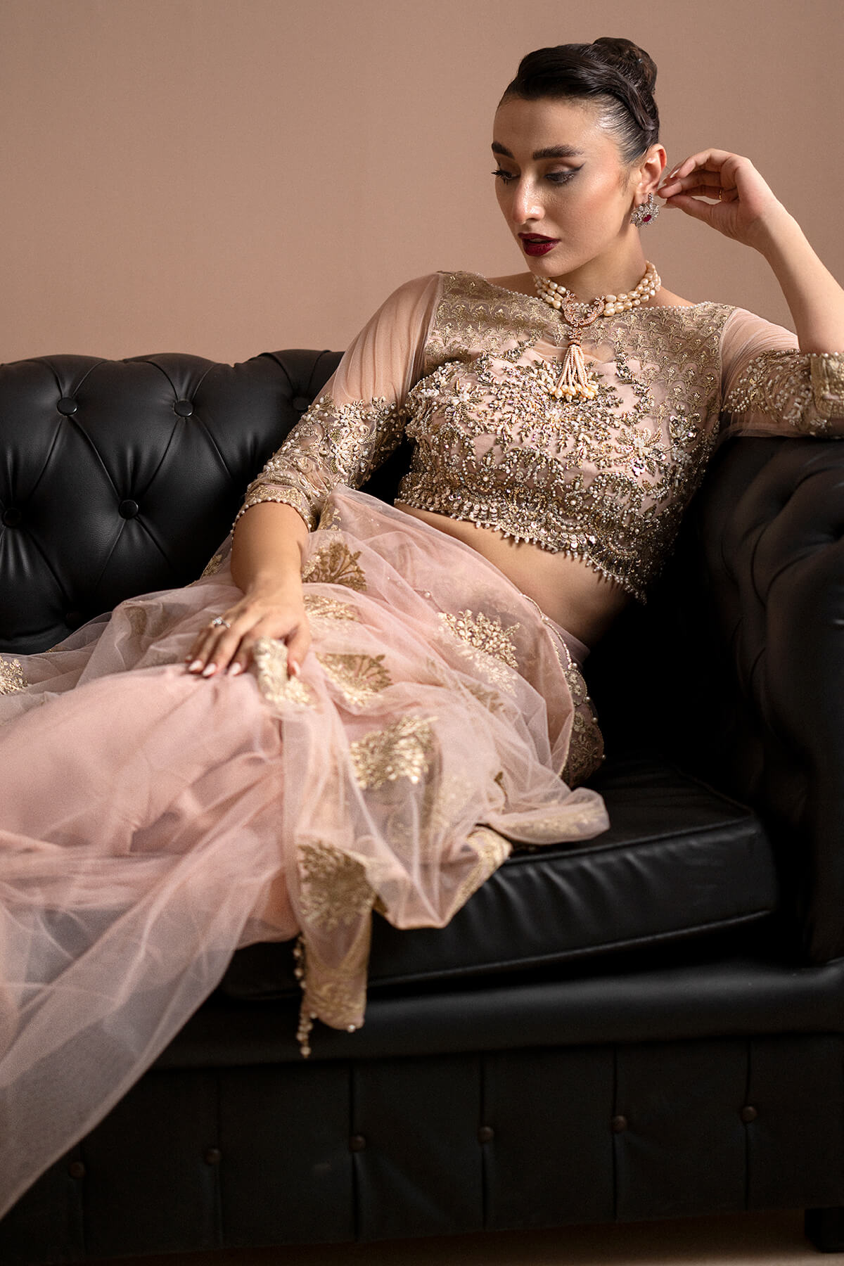 Lumiere By Imrozia Stitched 3 Piece Luxury Saree Collection'2025-S.S 01 Rose Clair