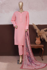 Daily Drop By Hz Stitched 3 Piece Solids Twinset Collection'2025-SDJ-3P-S05