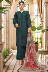 Sada Bahar Stitched 3 Piece Chikankari Lawn Suit-CK-02-Green