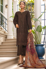 Sada Bahar Stitched 3 Piece Chikankari Lawn Suit-CK-04-Olive