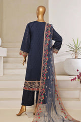 Sada Bahar Stitched 3 Piece Luxury Jacquard Collection'2025-JC-04-Navy Blue