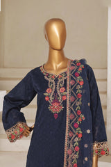 Sada Bahar Stitched 3 Piece Luxury Jacquard Collection'2025-JC-04-Navy Blue