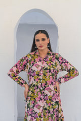 MG Casuals by Madiha Gohar Stitched Summer Suit-Noire - A-Line Flared Dress