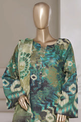 Sada Bahar Stitched 3 Piece Printed Shimmered Cambric Suit-SC-301-GREEN