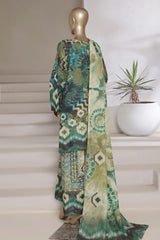 Sada Bahar Stitched 3 Piece Printed Shimmered Cambric Collection'2025-SC-301-GREEN