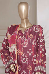 Sada Bahar Stitched 3 Piece Printed Shimmered Cambric Suit-SC-304-MAROON