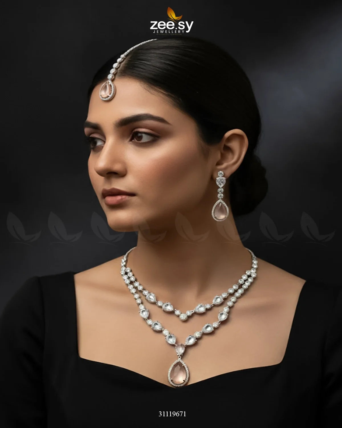 Interlock Traditional Necklace Set - Zeesy Jewellery