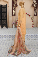 Sumi Stitched 3 Piece Emb Stiff Cotton Collection'2025-SEC-05-Orange