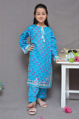Shanzey Stitched 2 Piece Embroidered Cutwork Kids Suit-SHK-1924