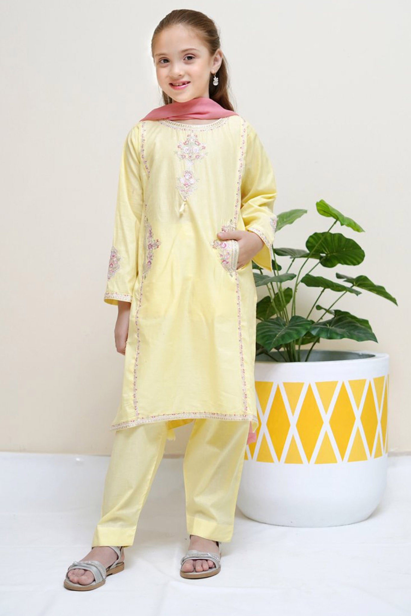 Bari Eid By Shanzey Stitched 3 Piece Emb Cotton Edit Collection'2024-SHK-2502