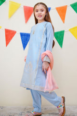 Jashn E Eid By Shanzey Stitched 3 Piece Festive Emb Cotton Collection-SHK-3616-Ice