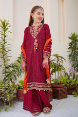 Shanzey Stitched 3 Piece Meethi Eid Formal Edit 1 Suit-SHK-3801-Maroon